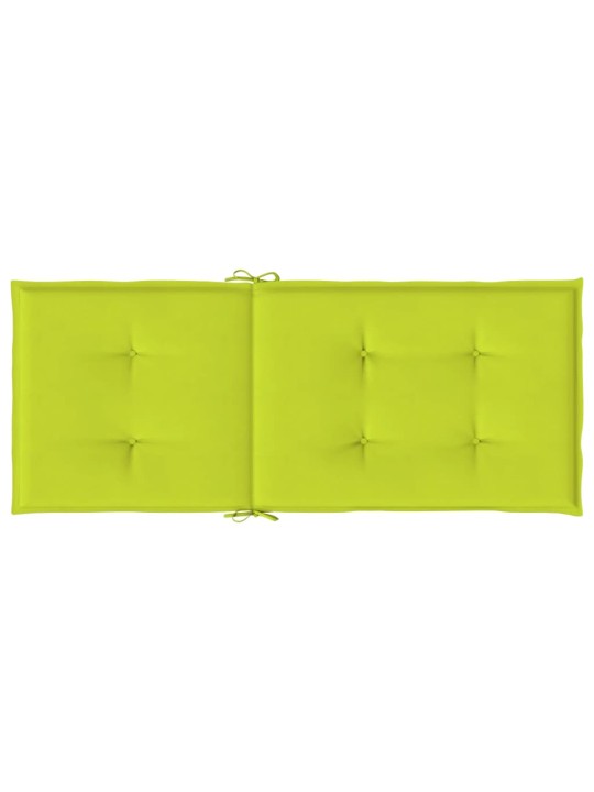 Podušky na židli vysoké opěradlo 6 ks jasně zelené 120x50x3 cm