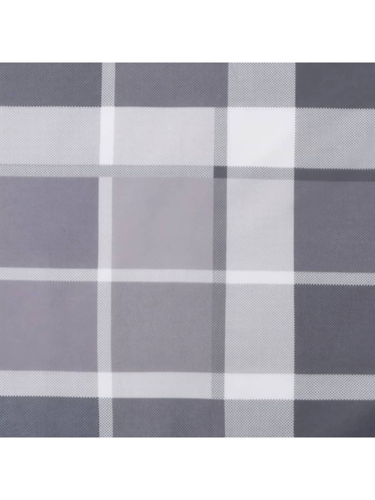 Podušky na židli vysoké opěradlo 2 ks šedé kárované 120x50x3 cm