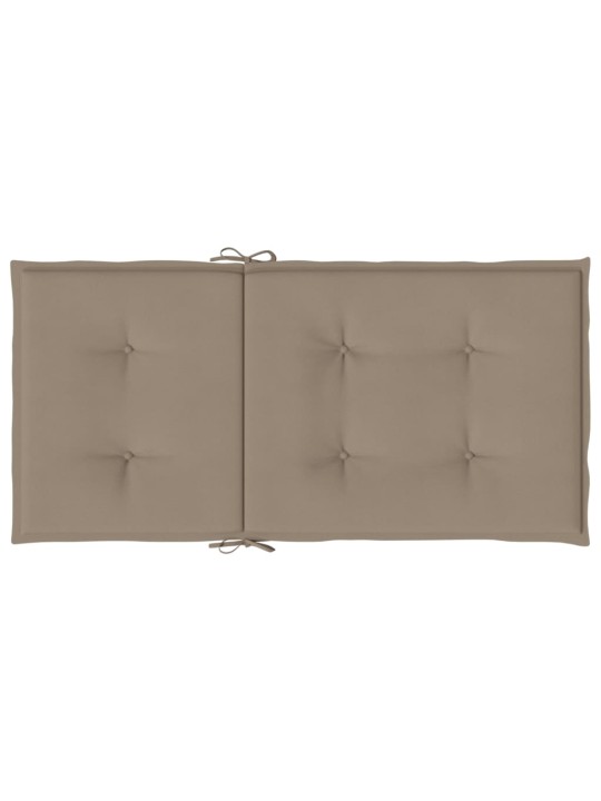 Podušky na židli nízké opěradlo 6 ks taupe 100x50x3 cm oxford