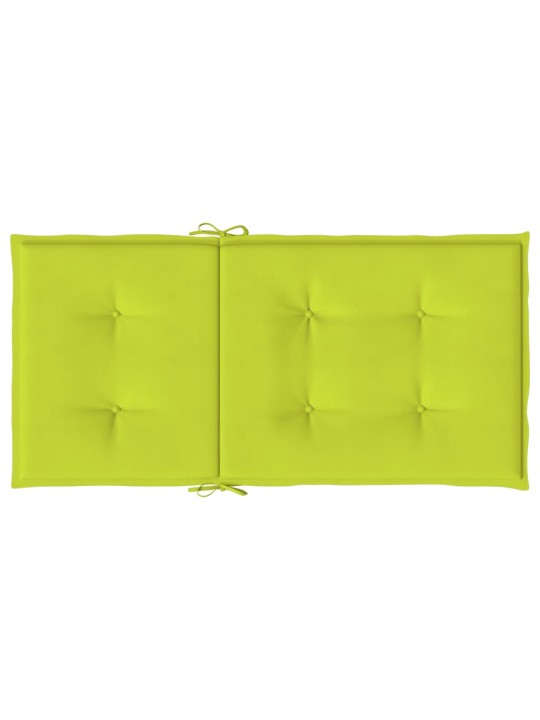 Podušky na židli nízké opěradlo 4 ks jasně zelené 100x50x3 cm