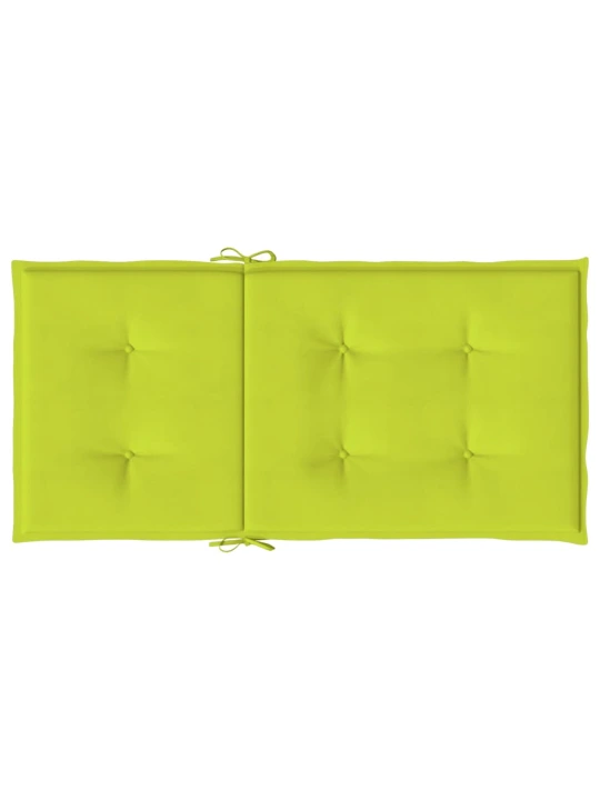 Podušky na židli nízké opěradlo 4 ks jasně zelené 100x50x3 cm