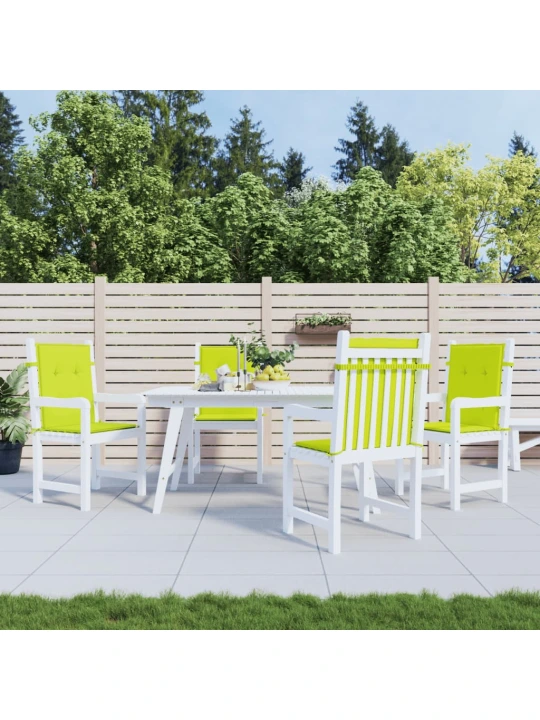 Podušky na židli nízké opěradlo 4 ks jasně zelené 100x50x3 cm