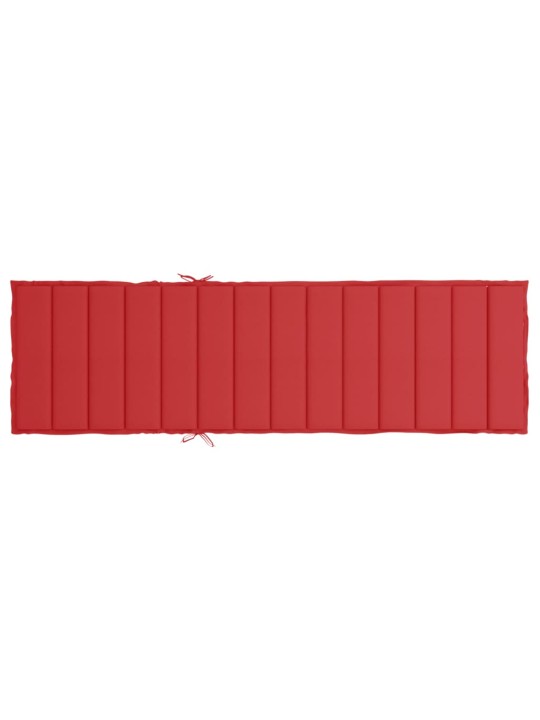 Poduška na lehátko červená 200 x 60 x 3 cm oxfordská látka