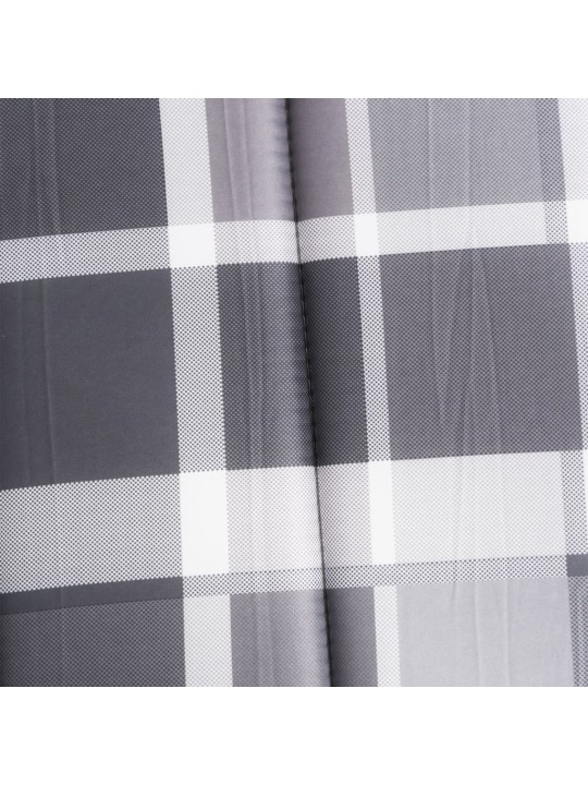 Poduška na lehátko šedá károvaná 200x60x3 cm oxfordská látka