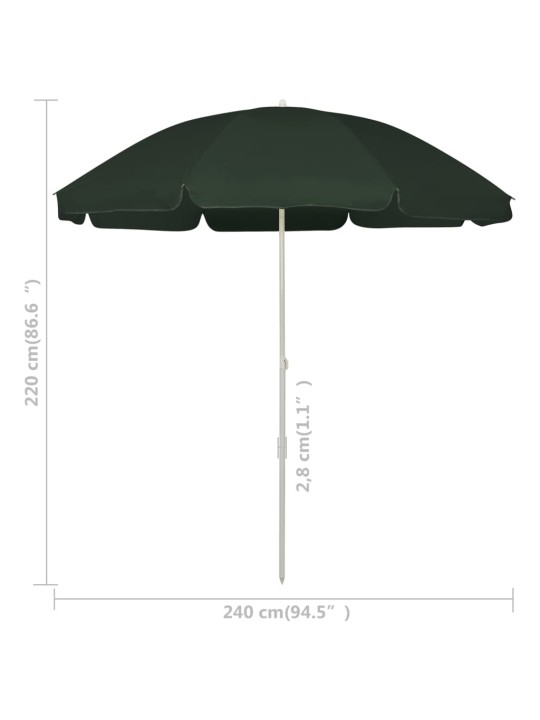 Plážový slunečník zelený 240 cm