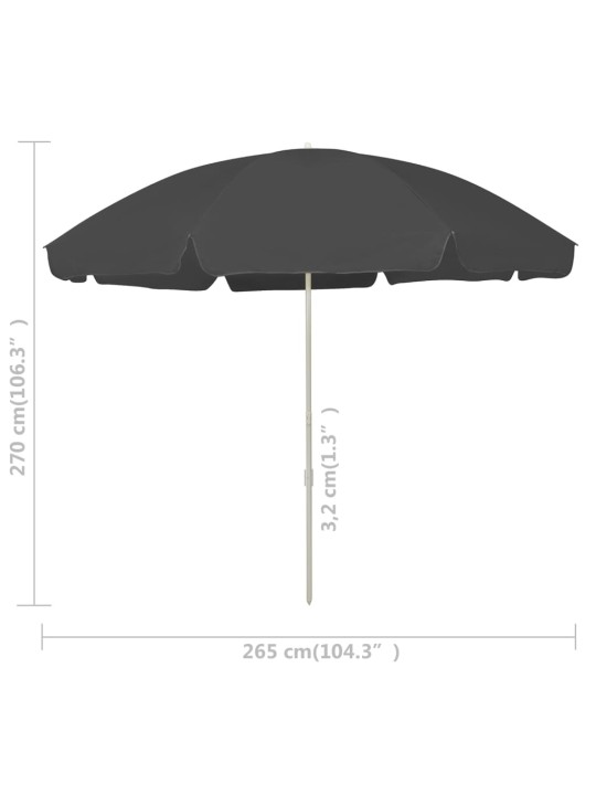 Plážový slunečník antracitový 300 cm