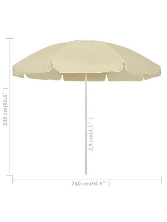 Plážový slunečník pískově žlutý 240 cm