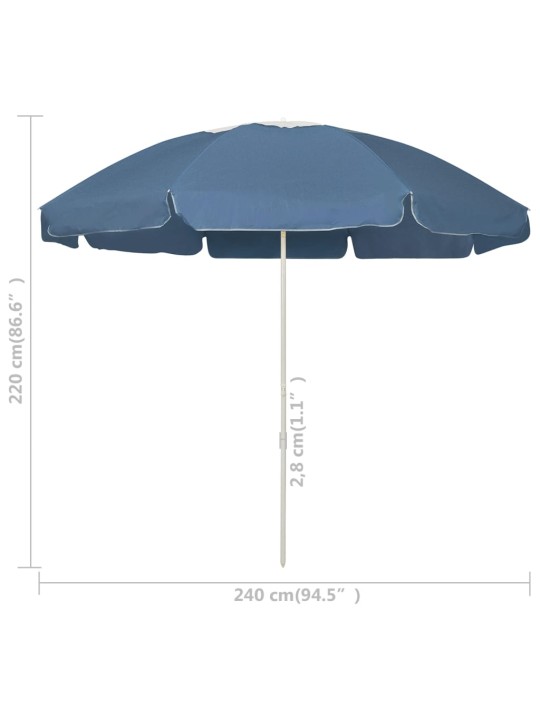 Plážový slunečník modrý 240 cm