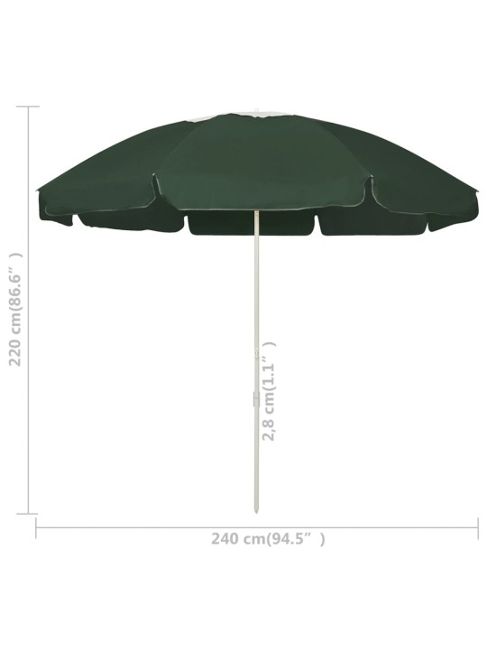 Plážový slunečník zelený 240 cm