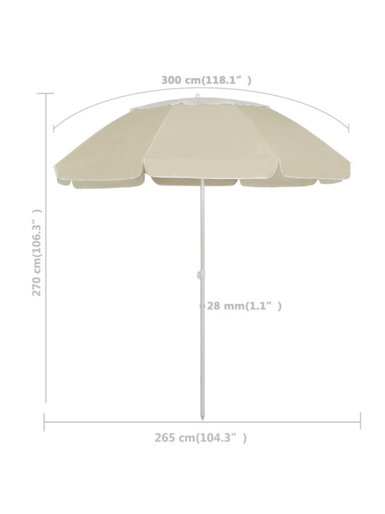 Plážový slunečník pískově žlutý 300 cm