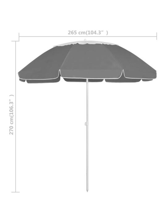 Plážový slunečník antracitový 300 cm