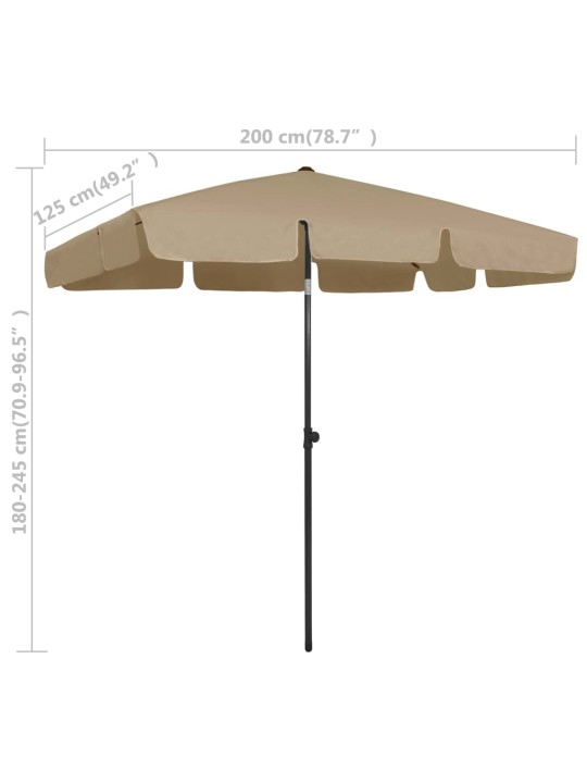 Plážový slunečník taupe 200 x 125 cm