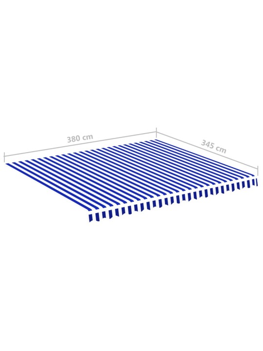 Náhradní plachta na markýzu modrá a bílá 4 x 3,5 m