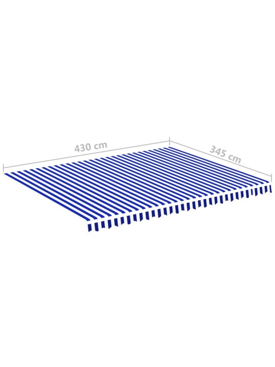 Náhradní plachta na markýzu modro-bílá 4,5 x 3,5 m