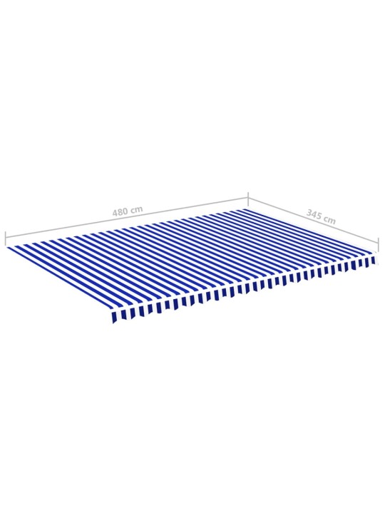 Náhradní plachta na markýzu modro-bílá 5 x 3,5 m