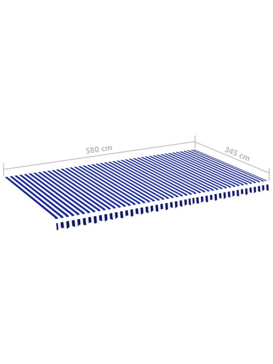 Náhradní plachta na markýzu modro-bílá 6 x 3,5 m