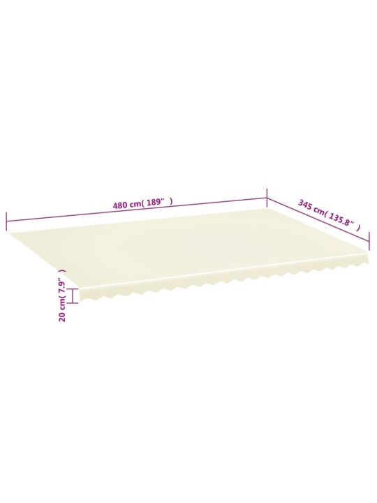 Náhradní plachta na markýzu krémová 5 x 3,5 m