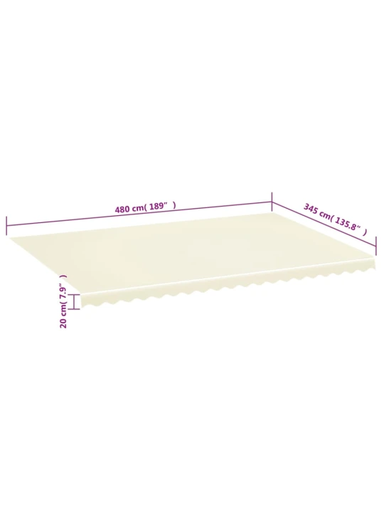 Náhradní plachta na markýzu krémová 5 x 3,5 m