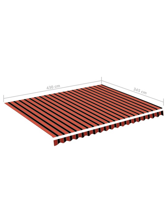 Náhradní plachta na markýzu oranžová a hnědá 4,5 x 3,5 m