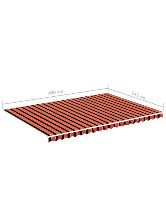 Náhradní plachta na markýzu oranžovo-hnědá 5 x 3,5 m
