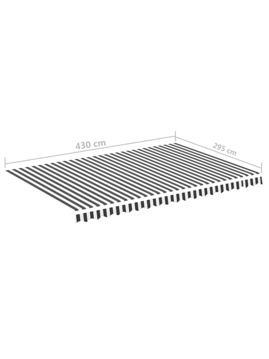 Náhradní plachta na markýzu antracitovo-bílá 4,5 x 3 m