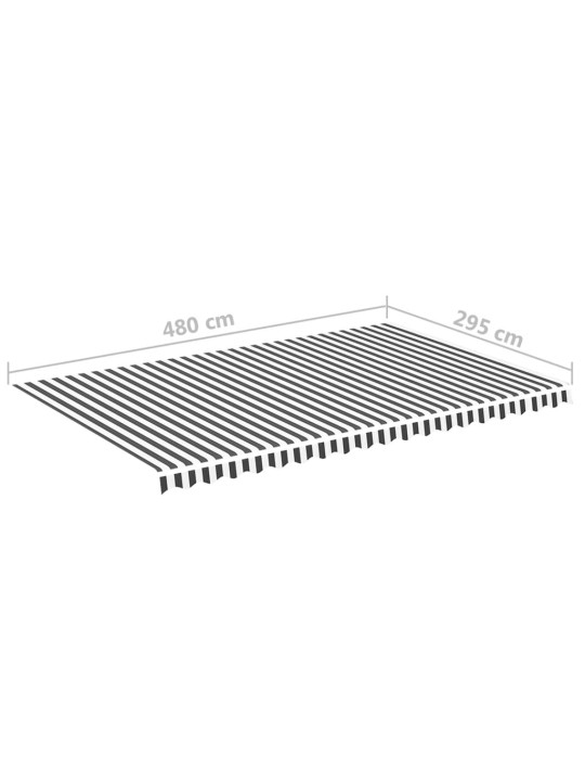 Náhradní plachta na markýzu antracitovo-bílá 5 x 3 m