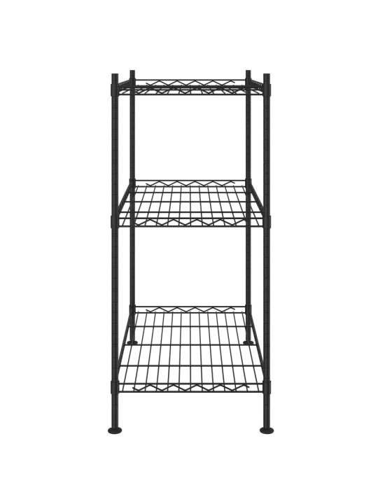 Úložný regál 3 police 60 x 35 x 76 cm černý 150 kg