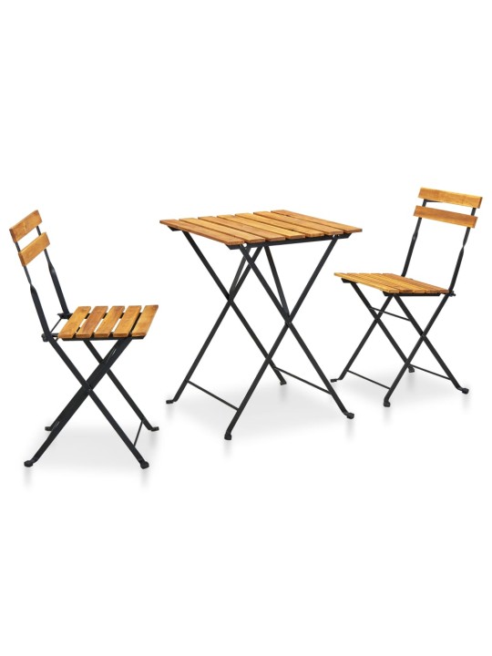 3dílný skládací bistro set masivní akáciové dřevo