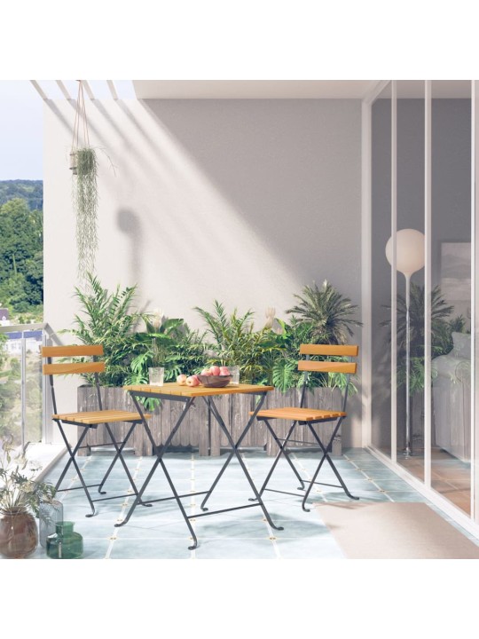 3dílný skládací bistro set masivní akáciové dřevo