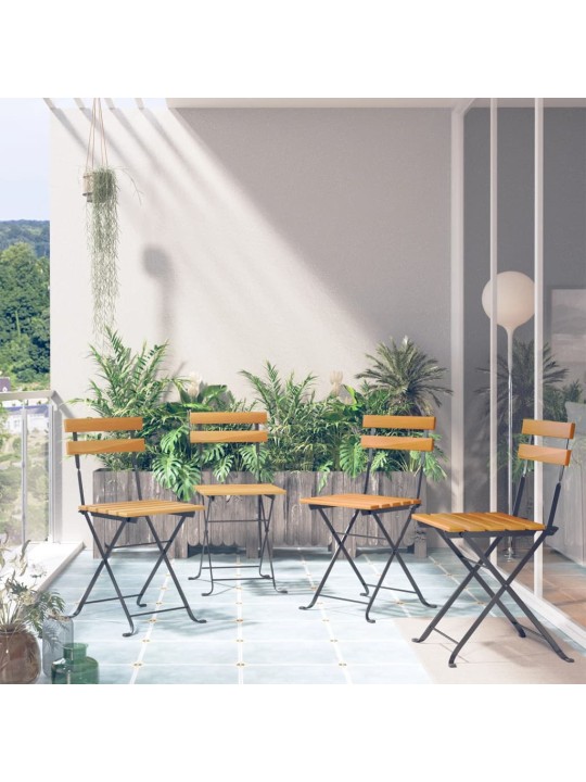 Skládací židle na balkon 4 ks masivní akáciové dřevo
