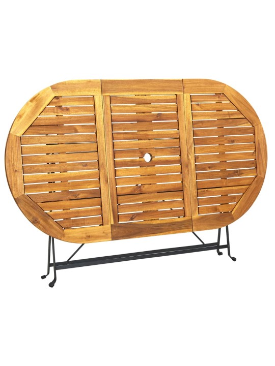 Zahradní stůl 160 x 85 x 74 cm masivní akáciové dřevo oválný