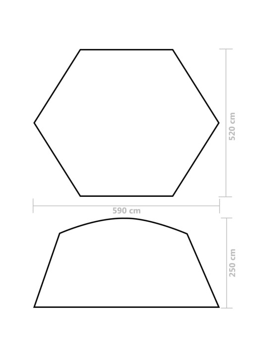 Stan na bazén textil 590 x 520 x 250 cm zelený