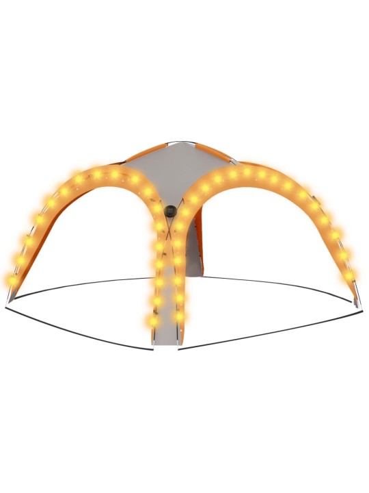 Party stan s LED 4 boční stěny 3,6x3,6x2,3 m šedý a oranžový