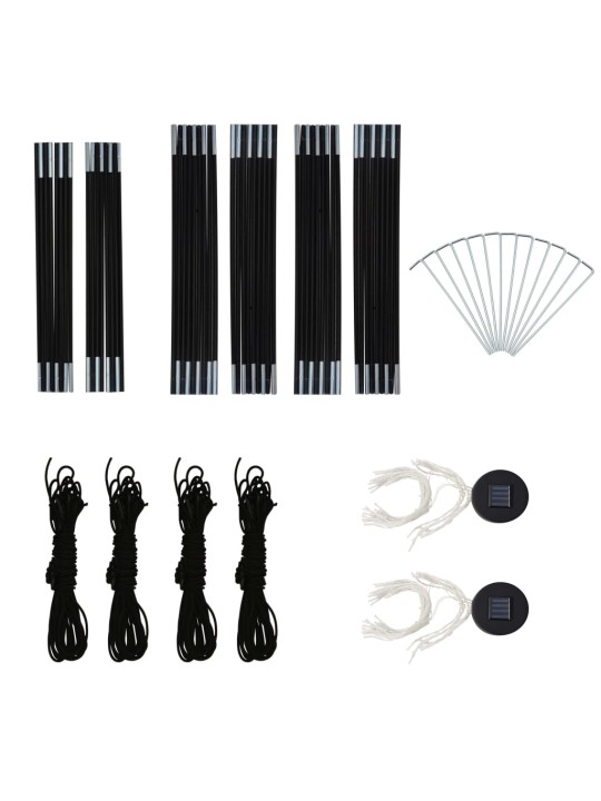 Party stan s LED 4 boční stěny 3,6x3,6x2,3 m šedý a oranžový