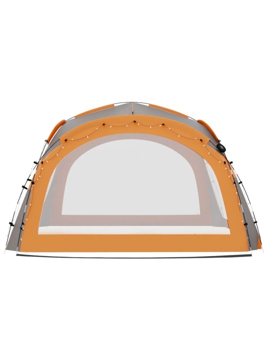 Party stan s LED 4 boční stěny 3,6x3,6x2,3 m šedý a oranžový