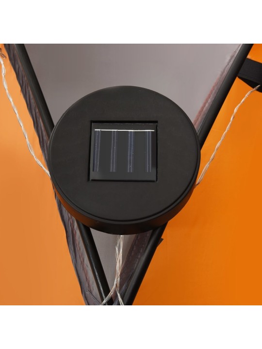 Party stan s LED 4 boční stěny 3,6x3,6x2,3 m šedý a oranžový