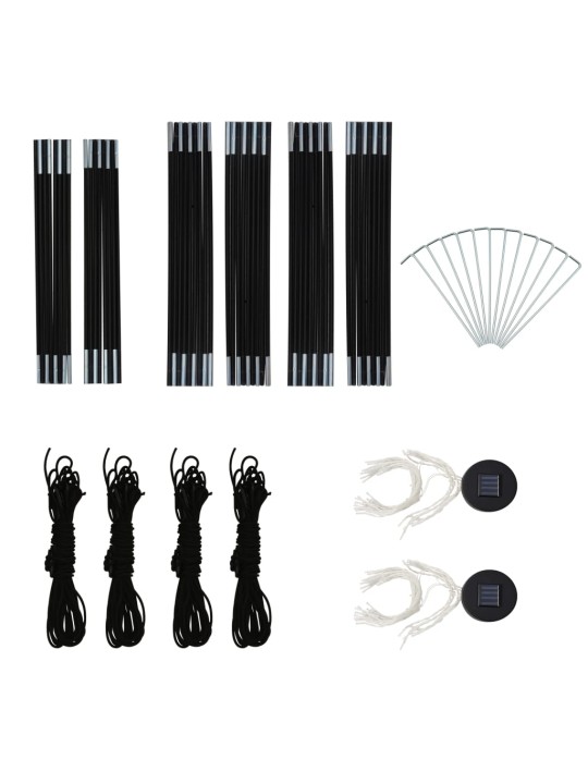Party stan s LED světly 4 boční stěny 3,6x3,6x2,3 m maskáčový