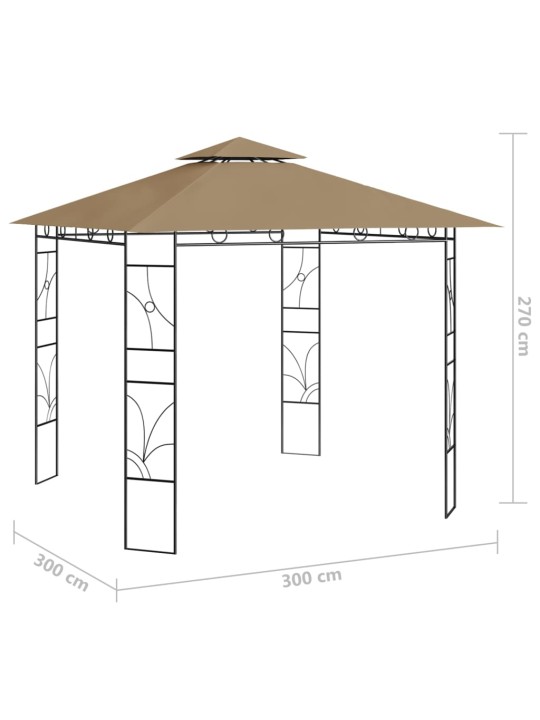 Altán 3 x 3 x 2,7 m taupe 160 g/m²