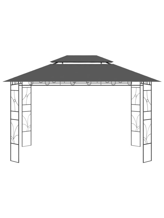 Altán 4 x 3 x 2,7 m antracitový 160 g/m²