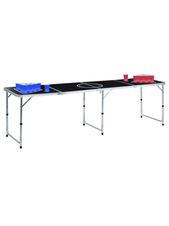 Skládací stůl na beer pong s kelímky a míčky 240 cm