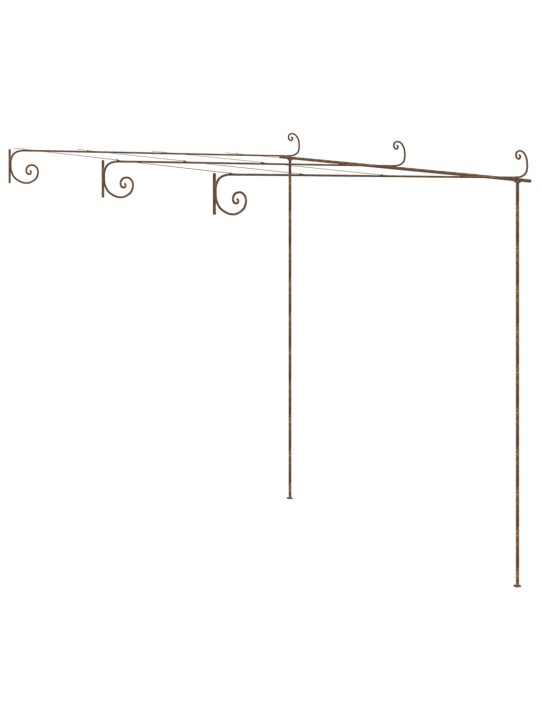 Zahradní pergola hnědá s patinou 3 x 3 x 2,5 m železná