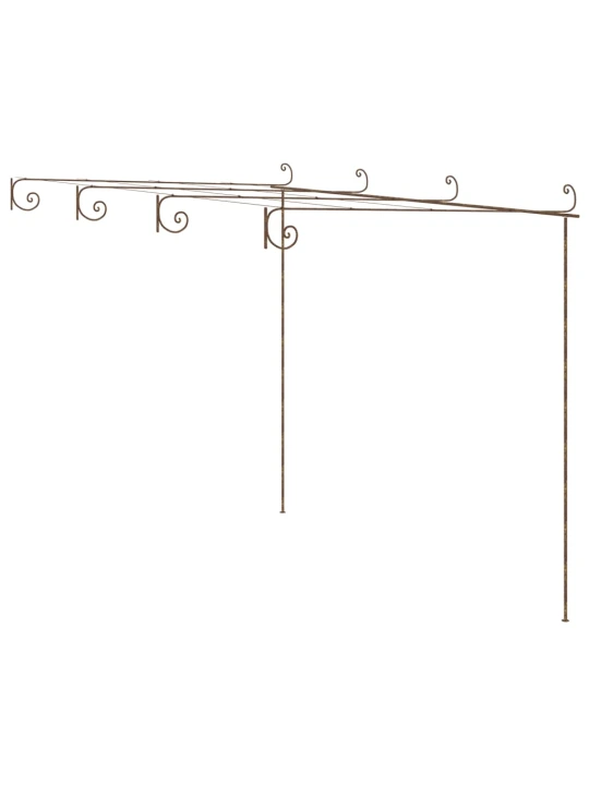 Zahradní pergola hnědá s patinou 4 x 3 x 2,5 m železná