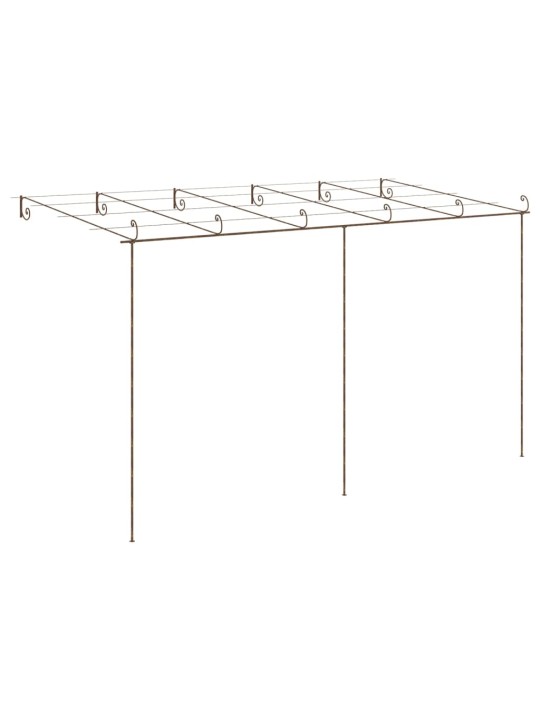 Zahradní pergola hnědá s patinou 6 x 3 x 2,5 m železná