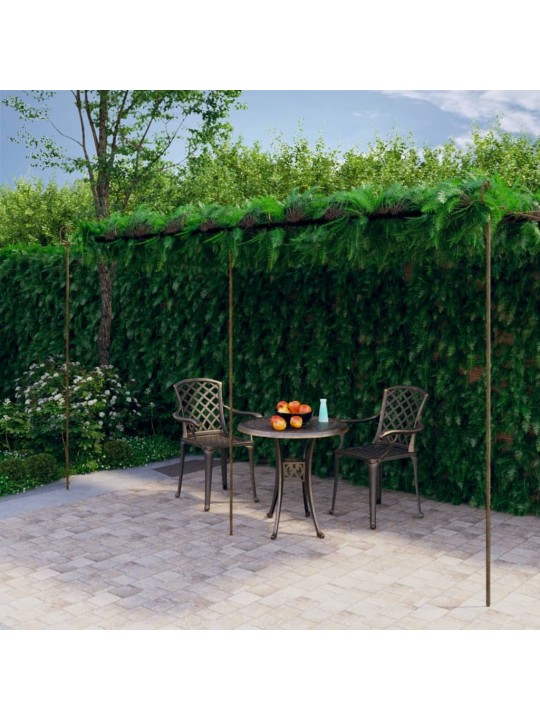 Zahradní pergola hnědá s patinou 6 x 3 x 2,5 m železná