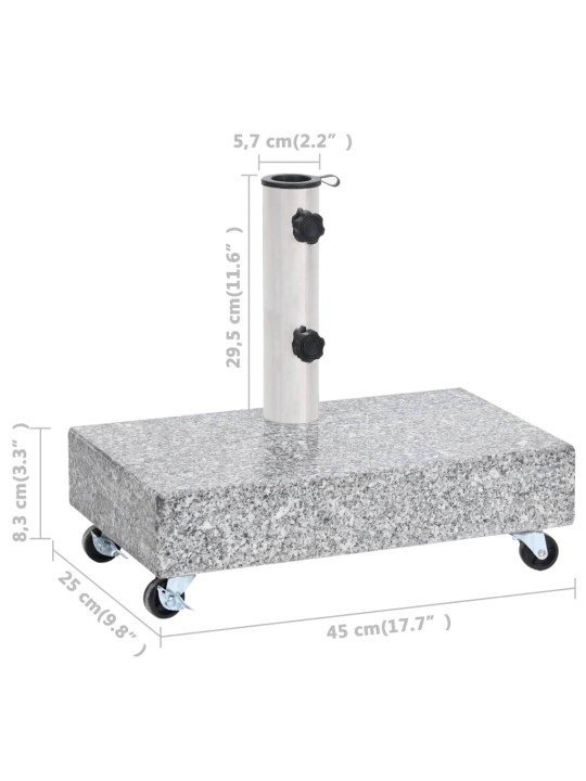 Stojan na slunečník světle šedý 45 x 25 x 8,3 cm žula