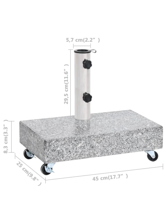 Stojan na slunečník světle šedý 45 x 25 x 8,3 cm žula