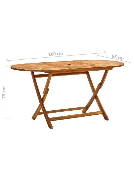 Skládací zahradní stůl 160 x 85 x 75 cm masivní akáciové dřevo