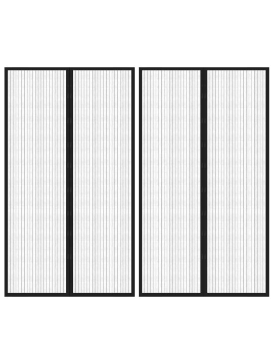 Závěsy do dveří proti hmyzu 2 ks s magnety černé 200 x 80 cm