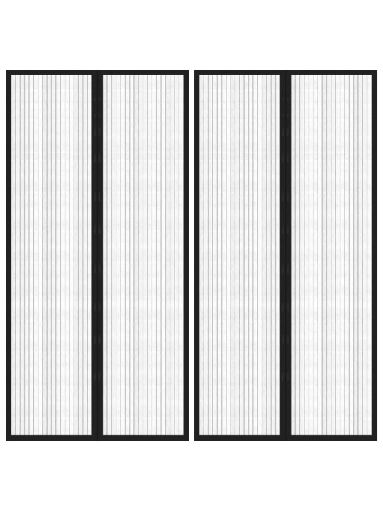 Závěsy do dveří proti hmyzu 2 ks s magnety černé 220 x 100 cm