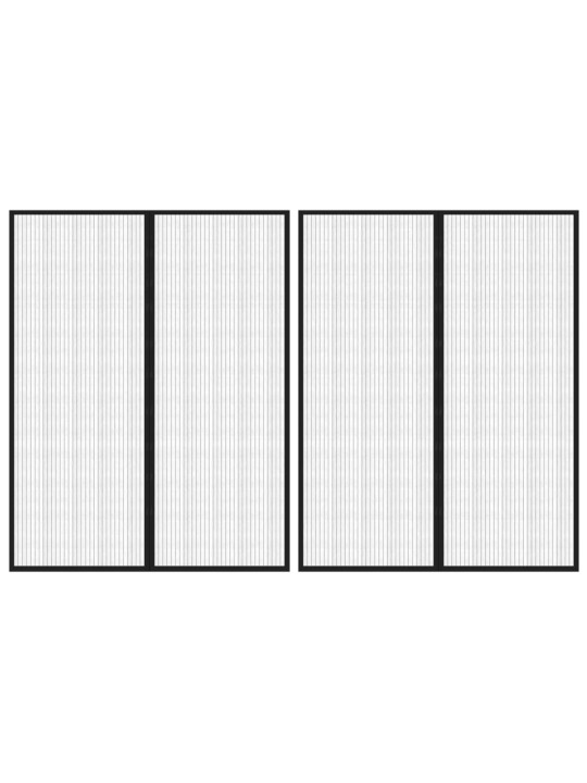 Závěsy do dveří proti hmyzu 2 ks s magnety černé 230 x 160 cm